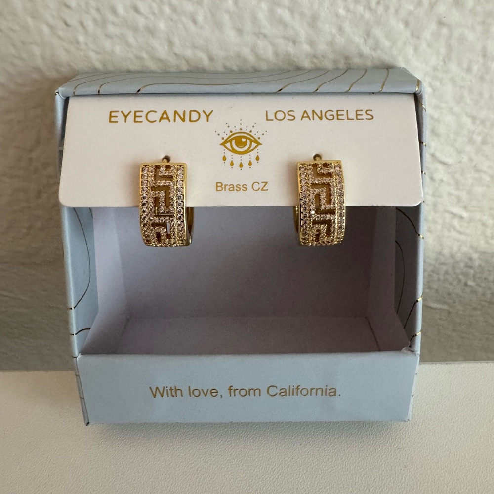 Eye Candy Gold Hoop Thick Huggie Earrings